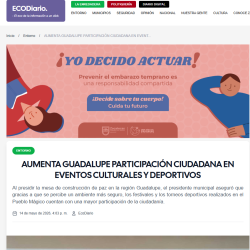 15 May 2026 Jovenes por la Paz, Ecodiario Zac
