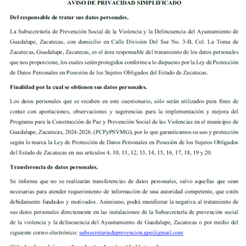 Aviso de Privacidad Simplificado