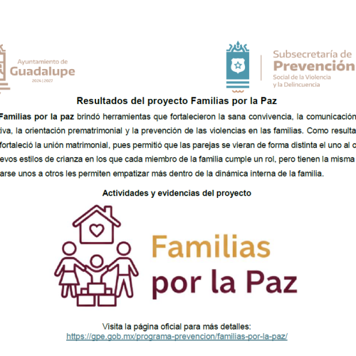 Familias por la paz resultados