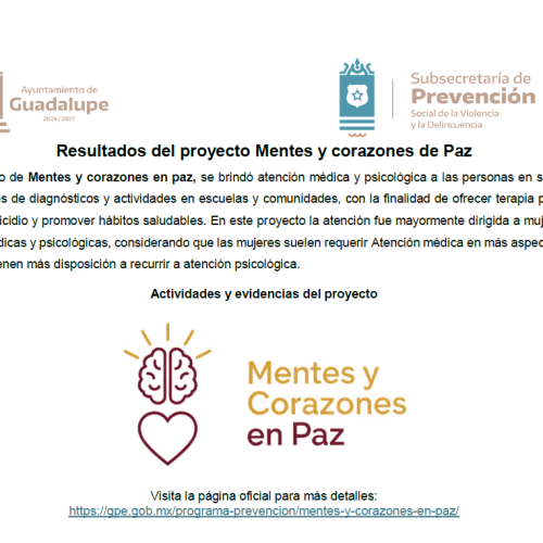 Mentes y corazones en paz resultados